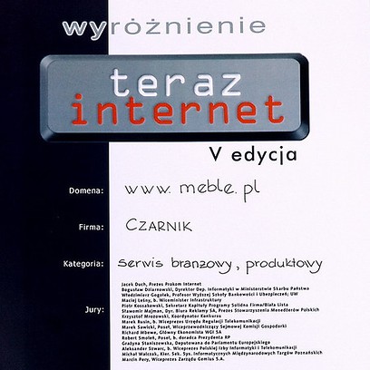 Meble.pl w konkursie Teraz Internet