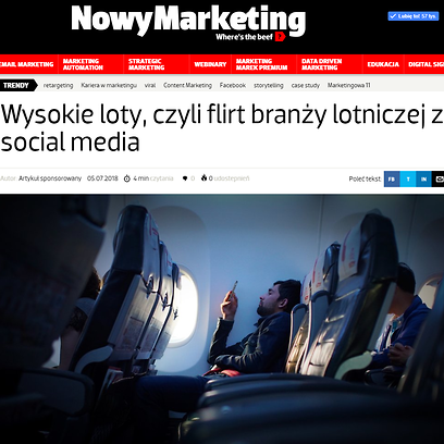 Wysokie loty, czyli flirt branży lotniczej z social media