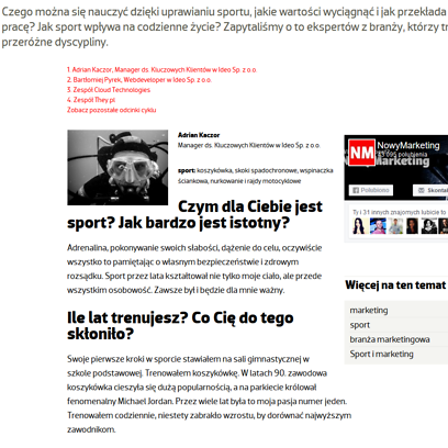 Sport i marketing w jednej parze