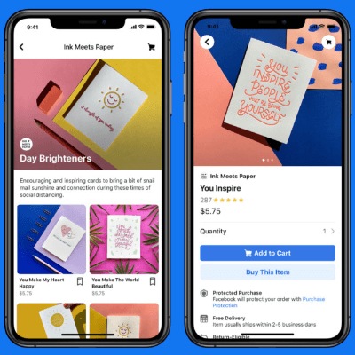 Facebook Shops - social commerce